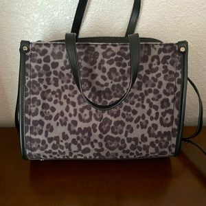 INC Gray Animal Print Crossbody Bag